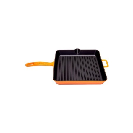 Parlak Mat Emayeli Degrade Turuncu 30*30 Cm Kare Izgara Tava
