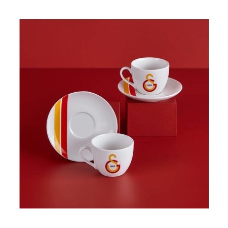 Neva Galatasaray Lisanslı Çizgili 2'Li Çay Fincan Takımı N3473