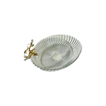 Maxx Doria 3083 Liva Cam Çift Beyaz Tropik Gold Oval Küçük Sunumluk