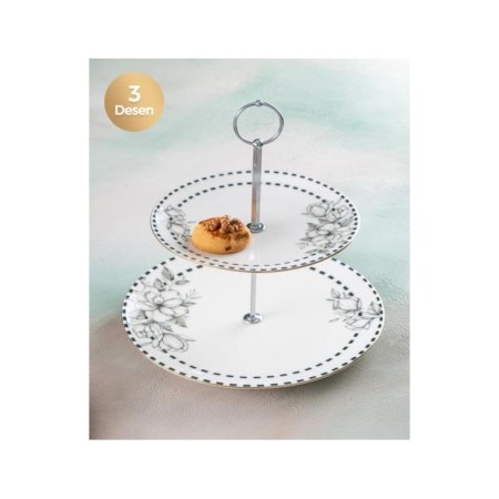 Acar Toby Porselen Katlı Kurabiyelik 19 Cm XTL-05585