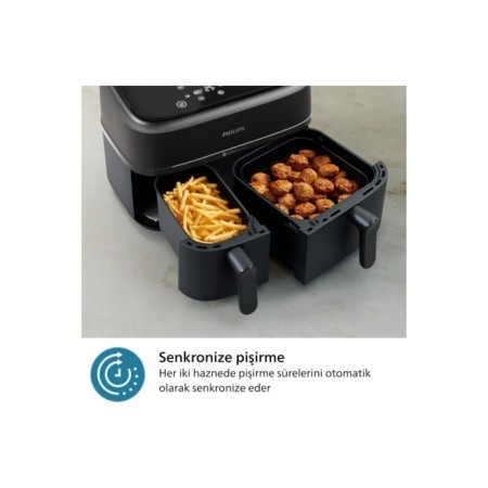Philips Çift Hazneli Airfryer Siyah NA350/00