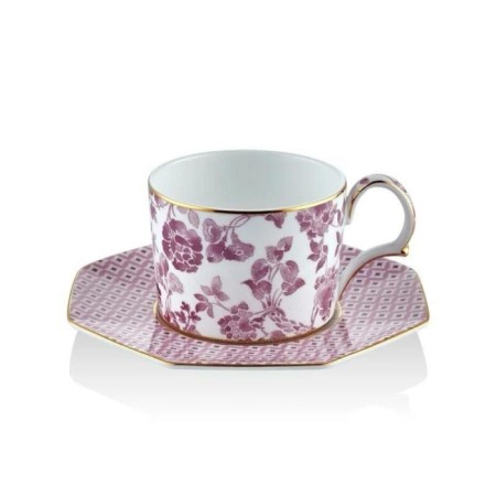 Tea Delight Regency Damask Çay Fincan ve Tabak Pembe 5DDC-B11120RD3