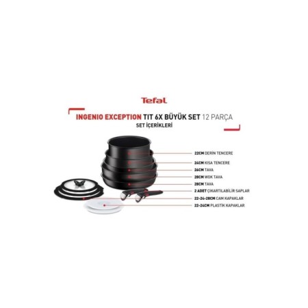 Tefal Yeni İngenio Exception Titanyum 12 Parça Set