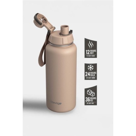 Stevıg 1 Hand Leak Proof Sızdırmaz Çelik Termos 1000 Ml Lıght Brown ST-217