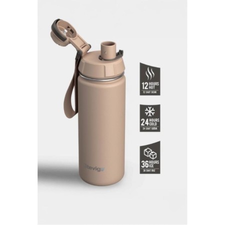 Stevıg 1 Hand Leak Proof Sızdırmaz Çelik Termos 500 Ml Lıght Brown ST-224