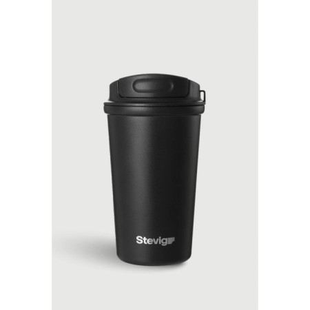 Stevıg 4 Work Flıp Open Coffee Mug Çelik Termos 400 Ml Black ST-250