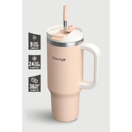 Stevıg 2 Moods Tuck-In Tumbler Sızdırmaz Çelik Termos 900 Ml Bısque ST-239