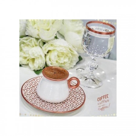 Glazze Basıc Bakır 6 lı Kahve Yanı Su Bardak GLZ 140